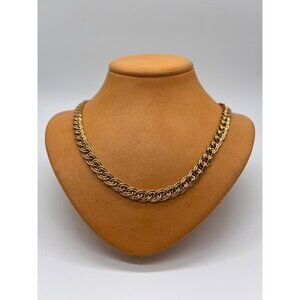 New Vintage Givenchy Bijoux Gold Tone Double Curb Link Chain Necklace 17" Tag